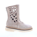 Idelco Womens Beige Leather Zipper Casual Dress Boots