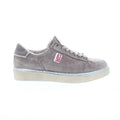 Flanch Mens Gray Leather Lace Up Lifestyle Sneakers Shoes