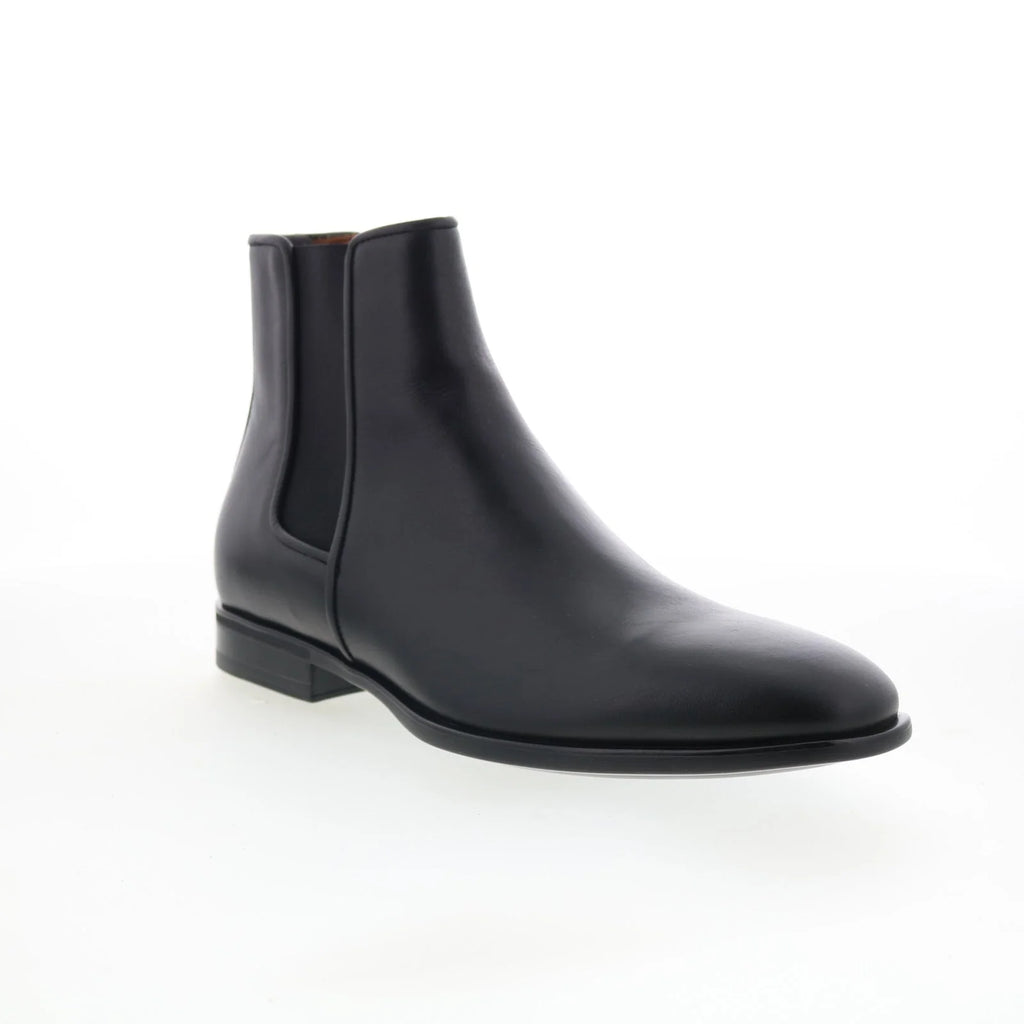 Aquatalia Adrian Waterproof M000901 Mens Black Leather Slip On Chelsea Boots