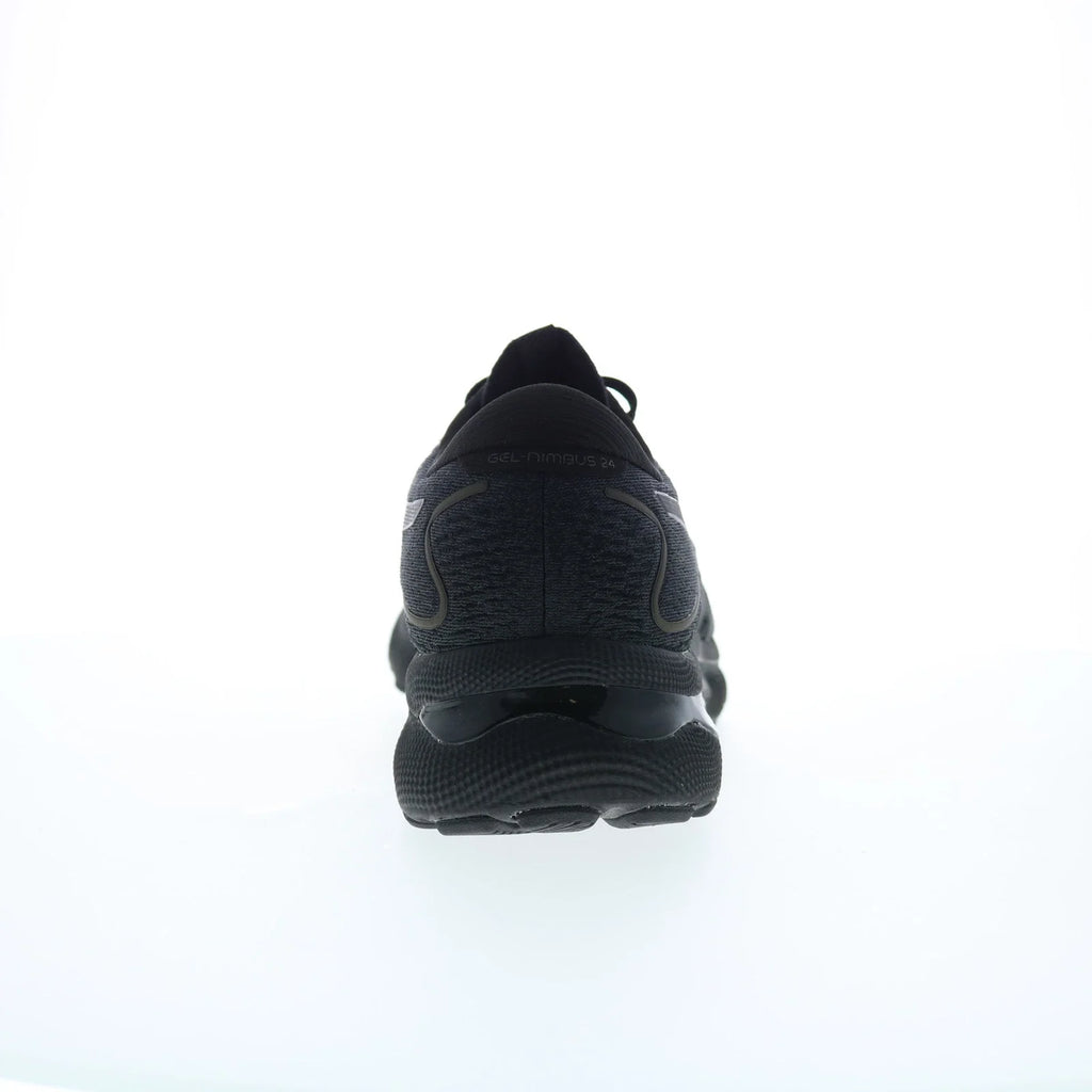 Asics Gel-Nimbus 24 Mens Black Leather Extra Wide Athletic Running Shoes