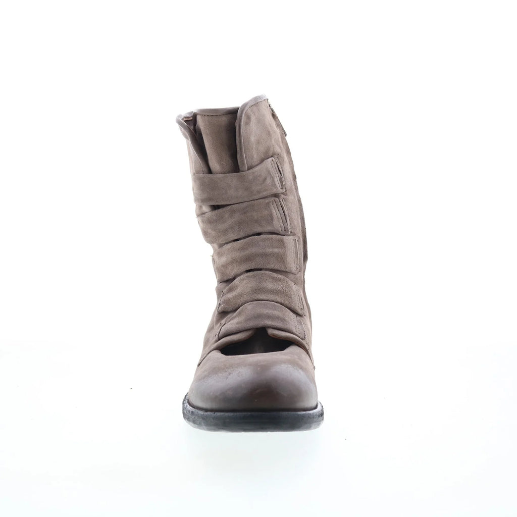 Traver Womens Gray Leather Zipper Casual Dress Boots