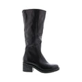 Lynton A95305-101 Womens Black Leather Zipper Knee High Boots