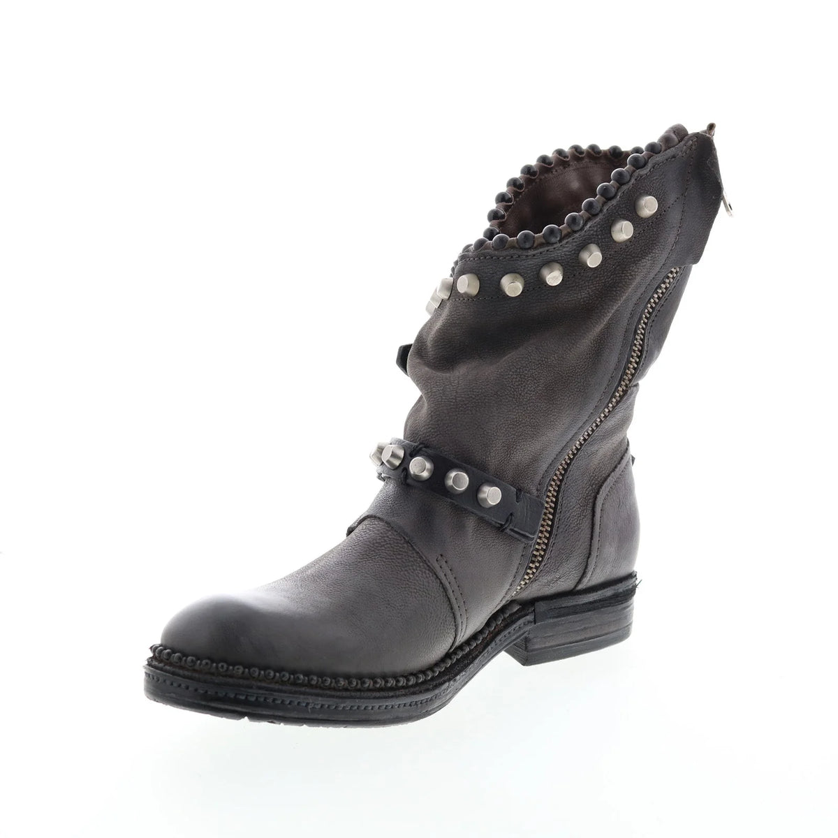 Vianne 250202-102 Womens Gray Leather Hook & Loop Casual Dress Boots