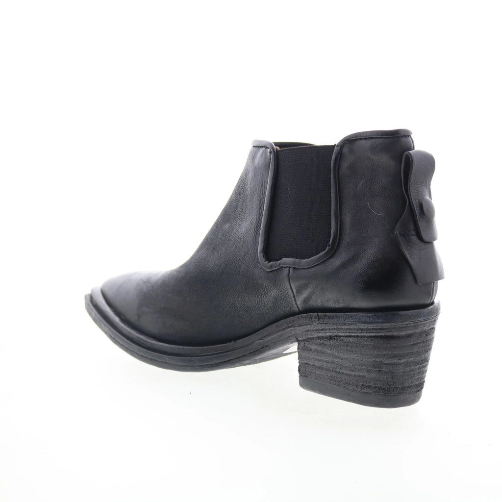 Ilene Womens Black Leather Slip On Ankle & Booties Boots