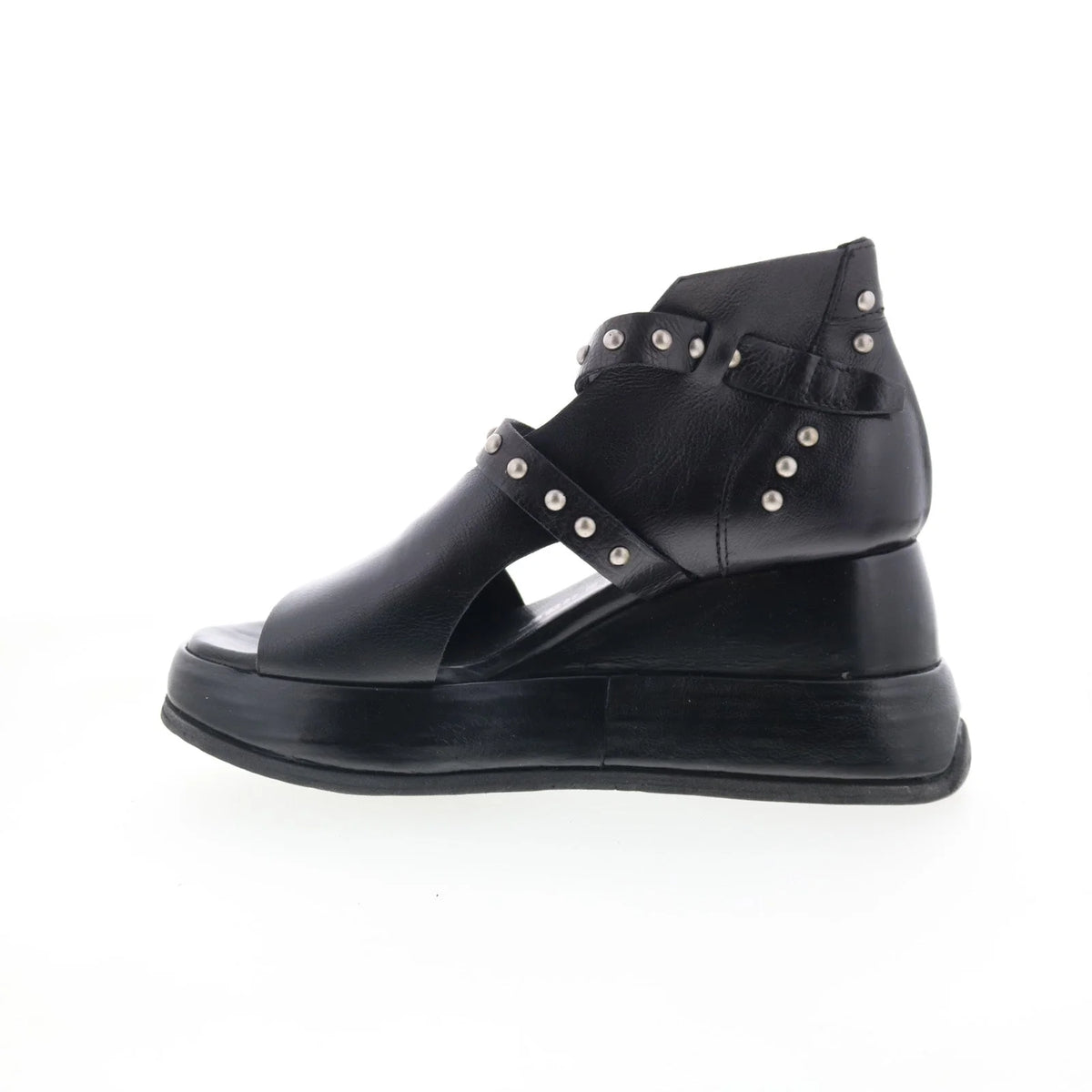 Raza B27006-201-6002 Womens Black Leather Heeled Sandals Shoes