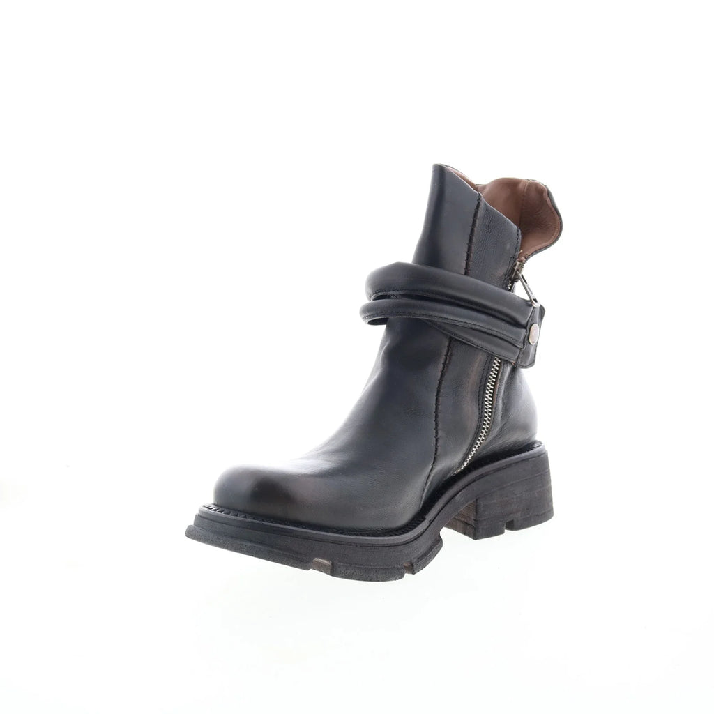 Lider Womens Black Leather Zipper Casual Dress Boots