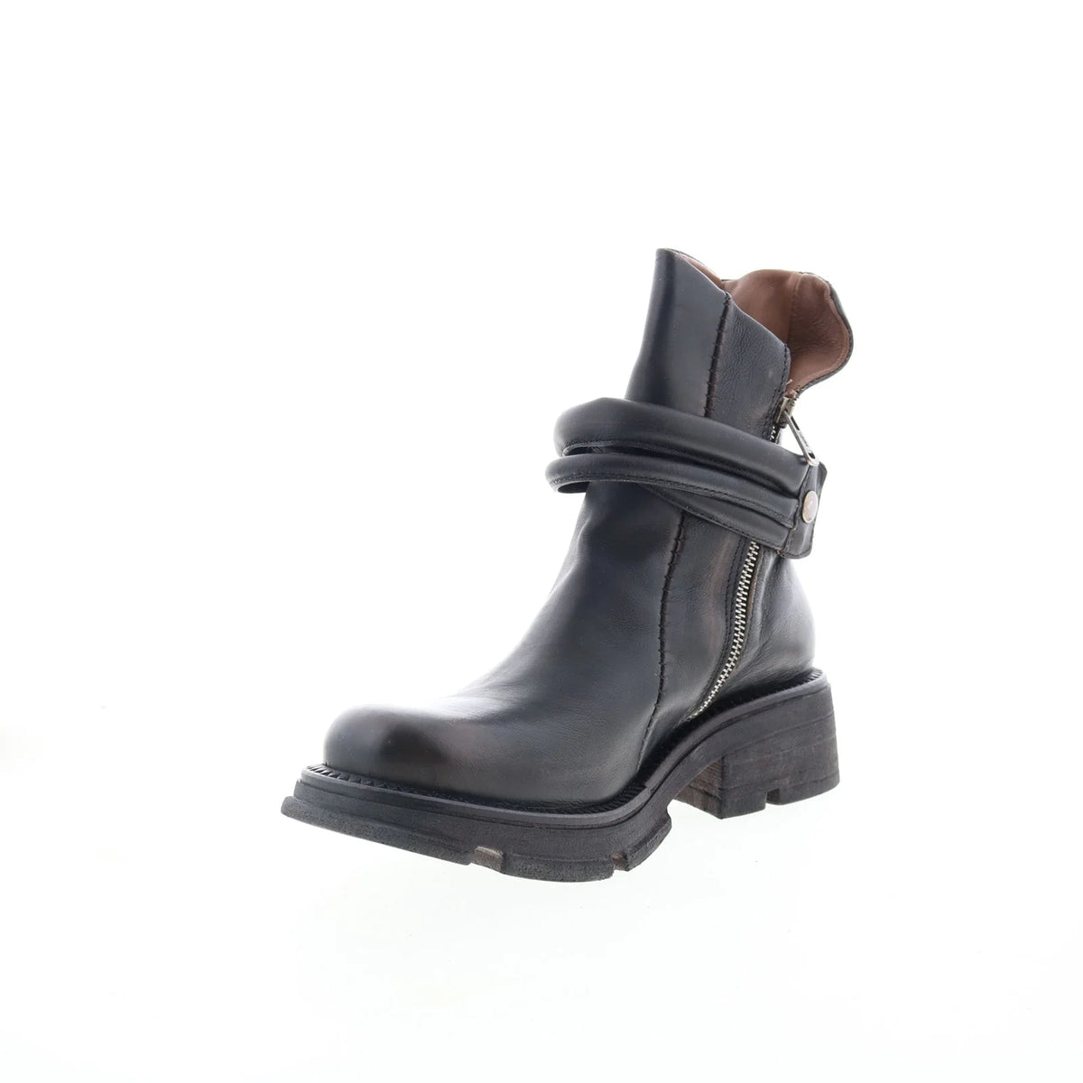 Lider Womens Black Leather Zipper Casual Dress Boots