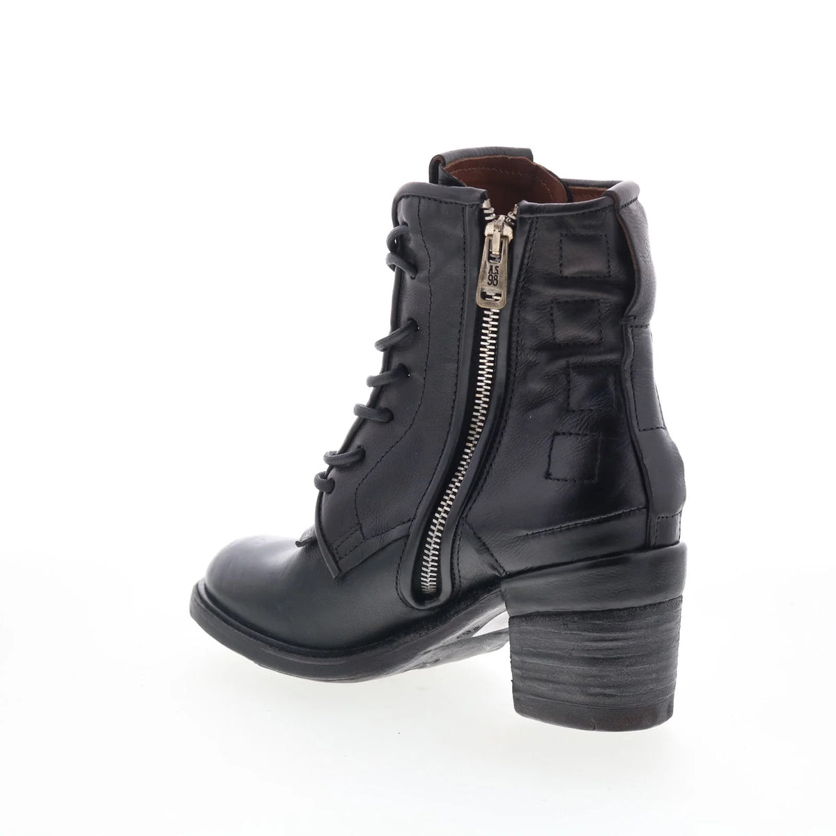 Jalen Womens Black Leather Lace Up Ankle & Booties Boots