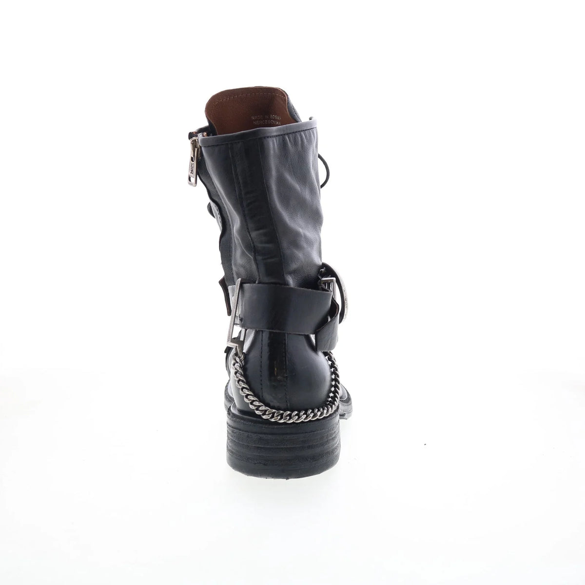 Faust Womens Black Leather Zipper Casual Dress Boots