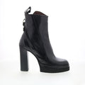 Vale Womens Black Leather Zipper Ankle & Booties Boots