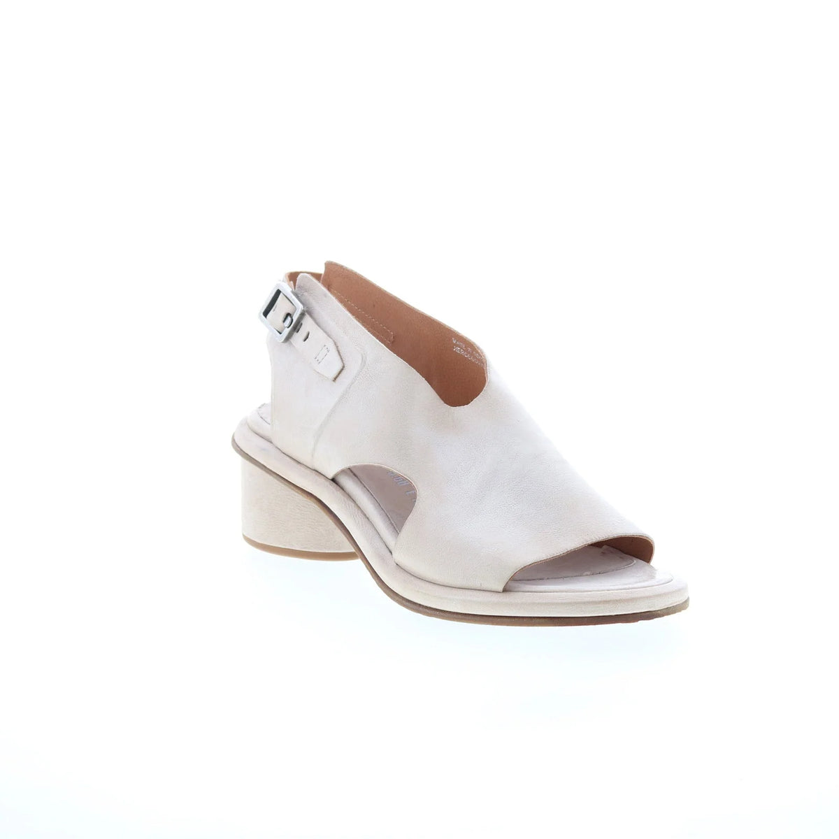 Lucca Womens Beige Leather Hook & Loop Heeled Sandals Shoes
