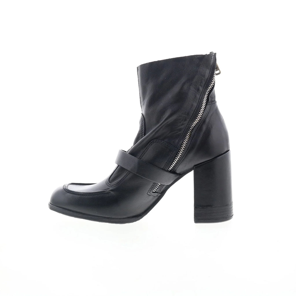 Eddie Womens Black Leather Zipper Casual Dress Boots