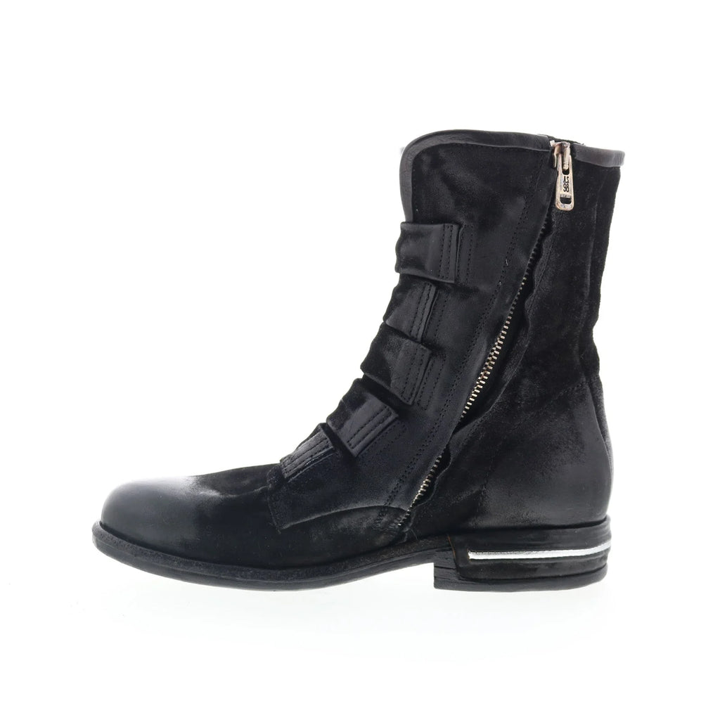 Traver Womens Black Leather Zipper Casual Dress Boots