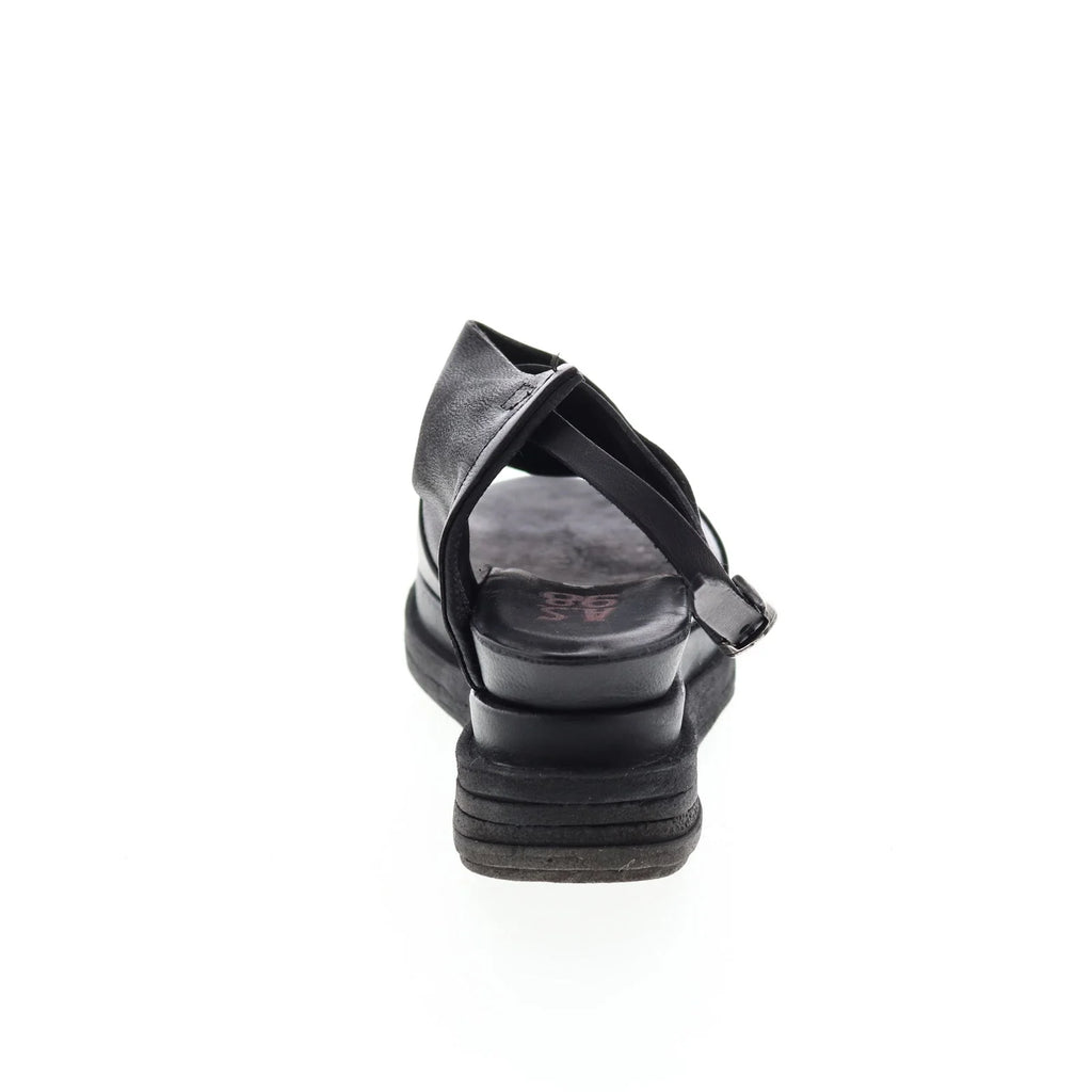 Lira A15027-101 Womens Black Leather Platform Sandals Shoes