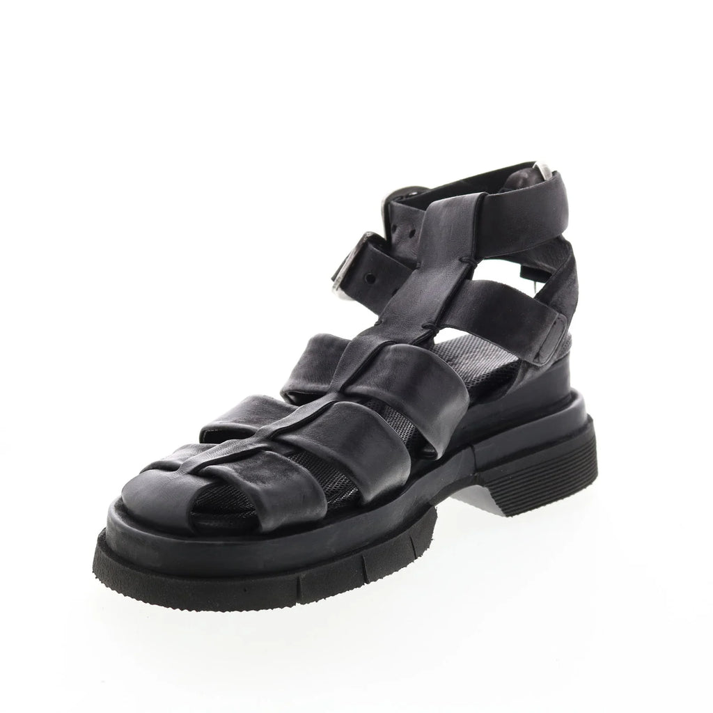 Colter A68002-101 Womens Black Leather Gladiator Sandals Shoes
