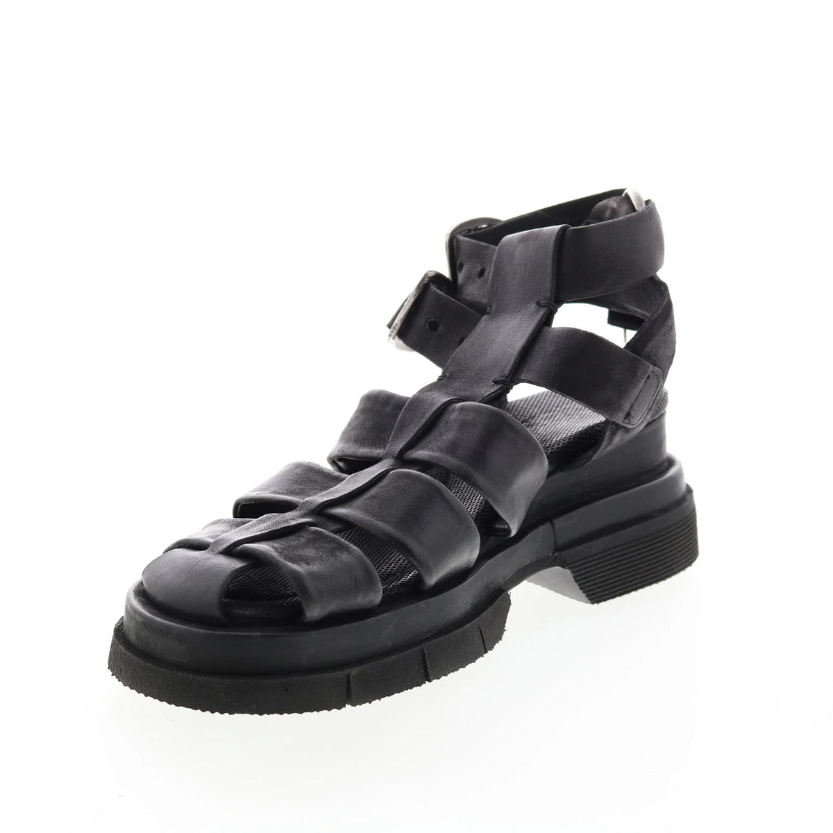 Colter A68002-101 Womens Black Leather Gladiator Sandals Shoes