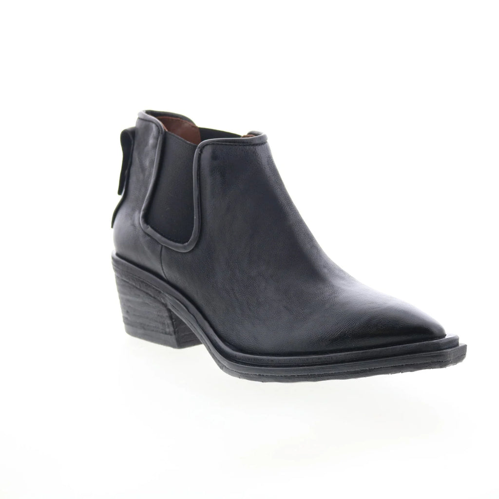 Ilene Womens Black Leather Slip On Ankle & Booties Boots
