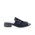 Gino B18003-201-6002 Womens Black Leather Mule Flats Shoes
