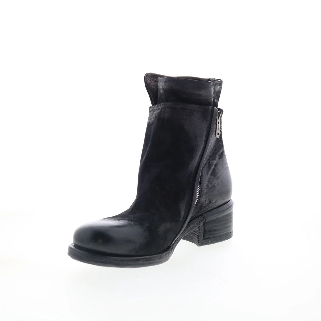 Ibsen Womens Black Leather Zipper Casual Dress Boots