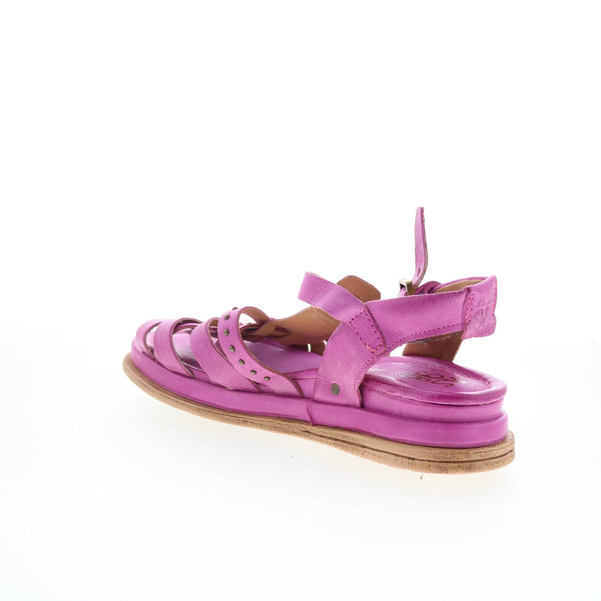 Satchel Womens Purple Leather Hook & Loop Strap Sandals Shoes