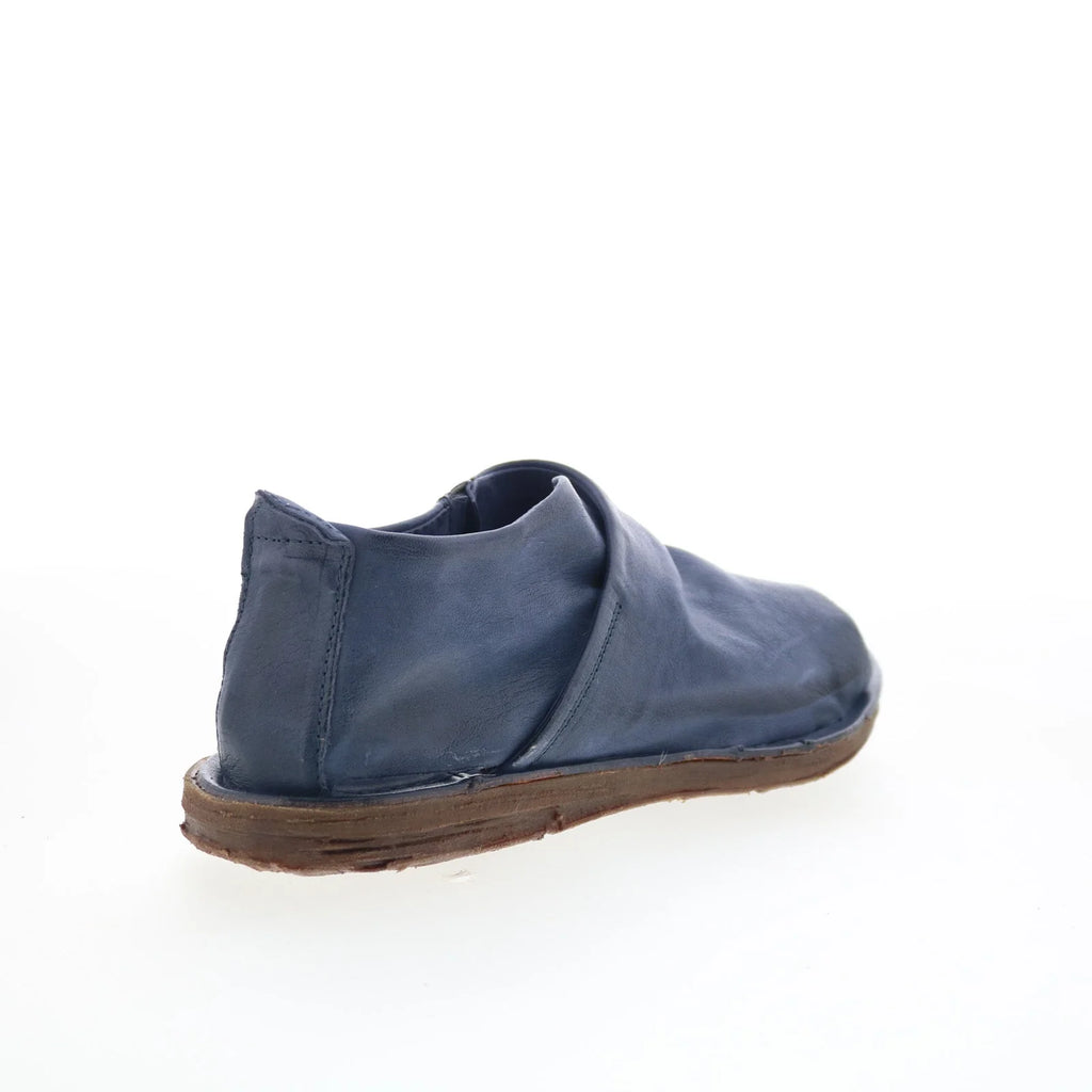 Reiley Womens Blue Leather Slip On Strap Sandals Shoes