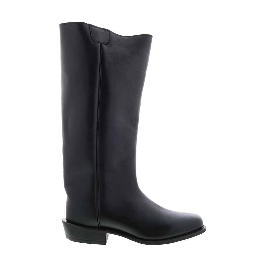 8220 Mens Black Wide Leather Slip On Cowboy Western Boots