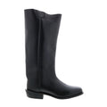 8220 Mens Black Wide Leather Slip On Cowboy Western Boots