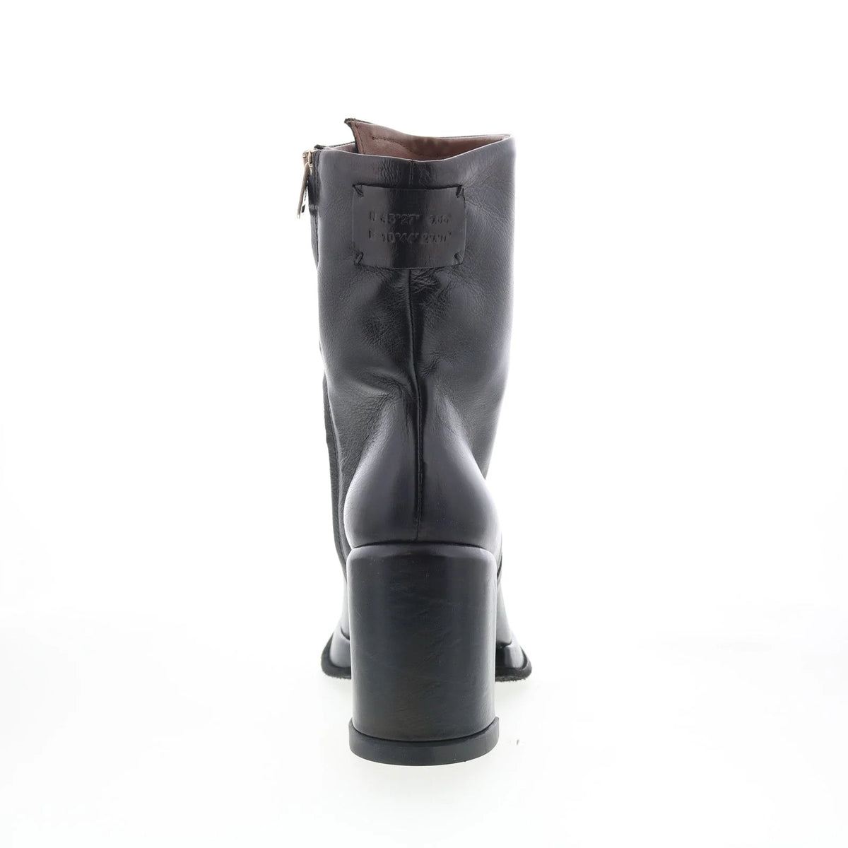 Leti Womens Black Leather Zipper Ankle & Booties Boots