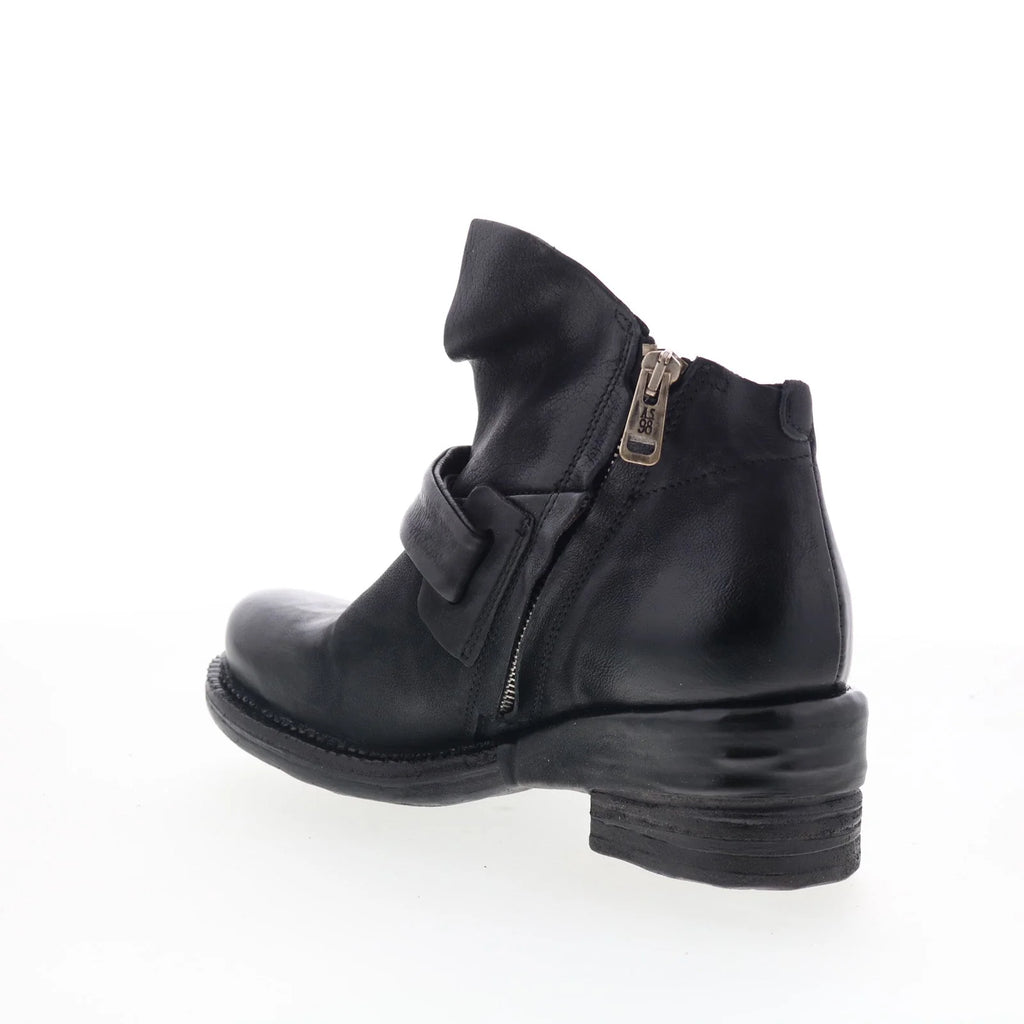 Martina Womens Black Leather Zipper Ankle & Booties Boots