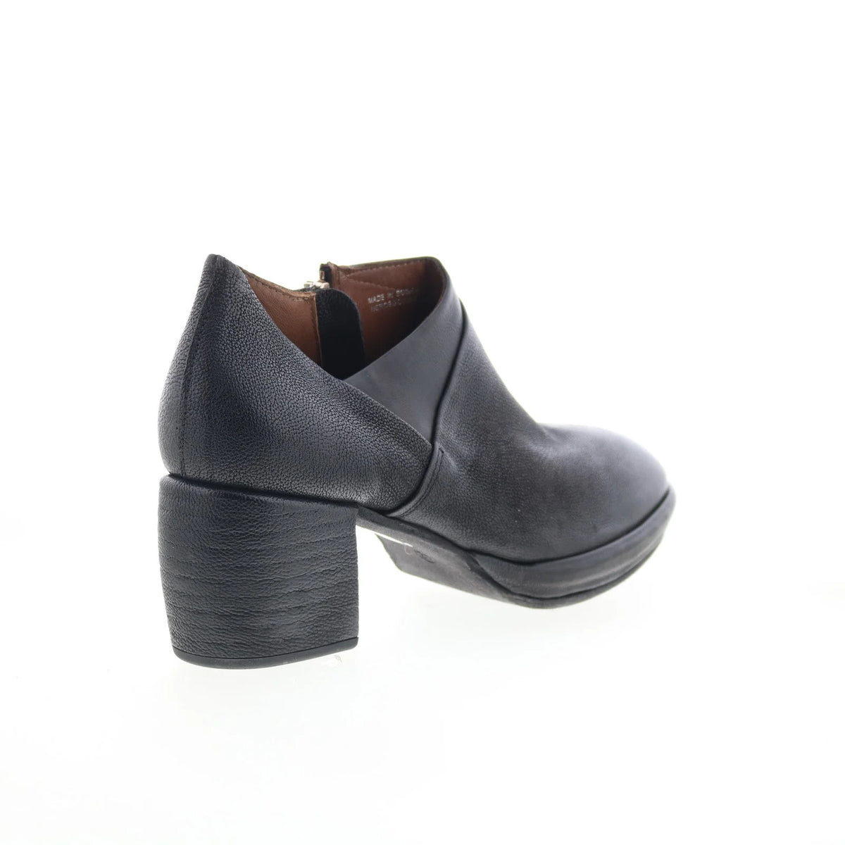 Curtis Womens Black Leather Zipper Ankle & Booties Boots