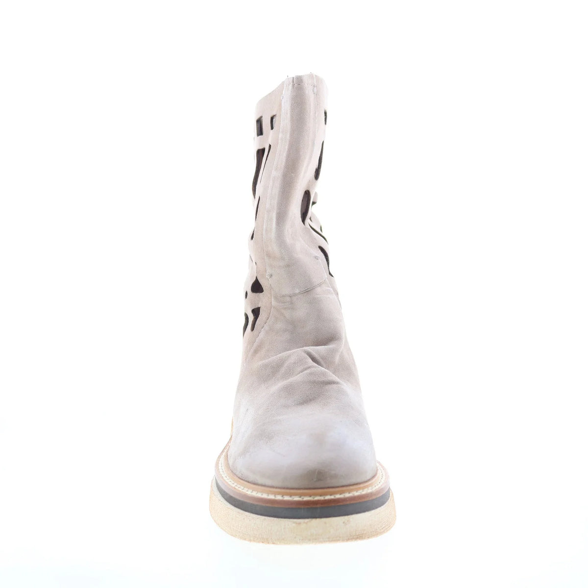 Idelco Womens Beige Leather Zipper Casual Dress Boots
