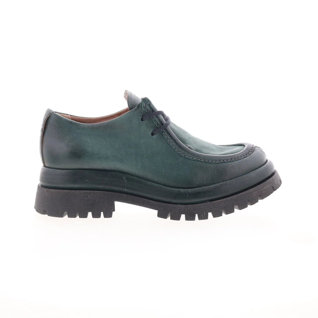 Daley Womens Green Leather Slip On Casual Dress Boots