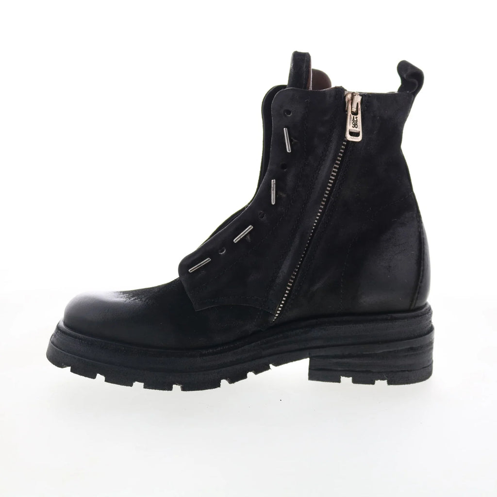 Lanford Womens Black Leather Zipper Casual Dress Boots