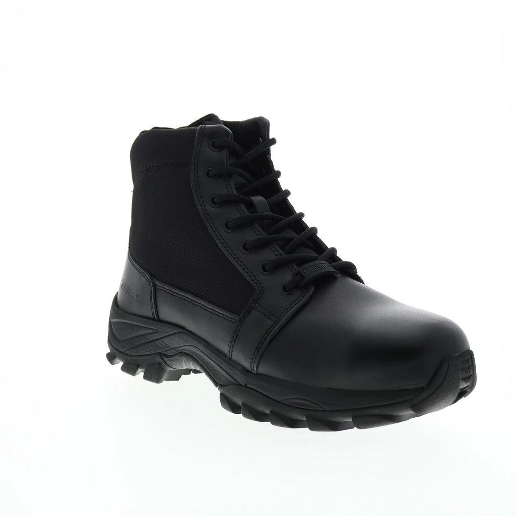 Bates Fuse Mid Side Zip Steel Toe E06505 Mens Black Leather Tactical Boots