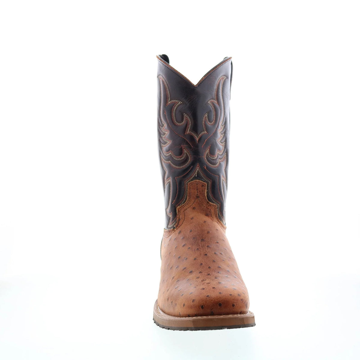 6750 Mens Brown Wide Leather Slip On Cowboy Western Boots