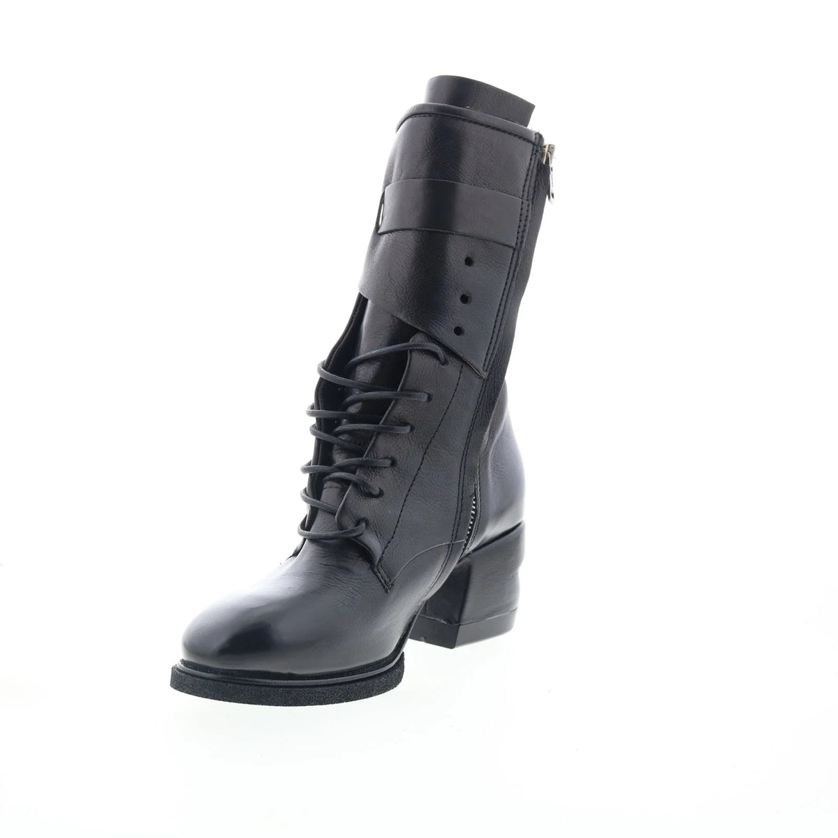 Layne Womens Black Leather Zipper Casual Dress Boots