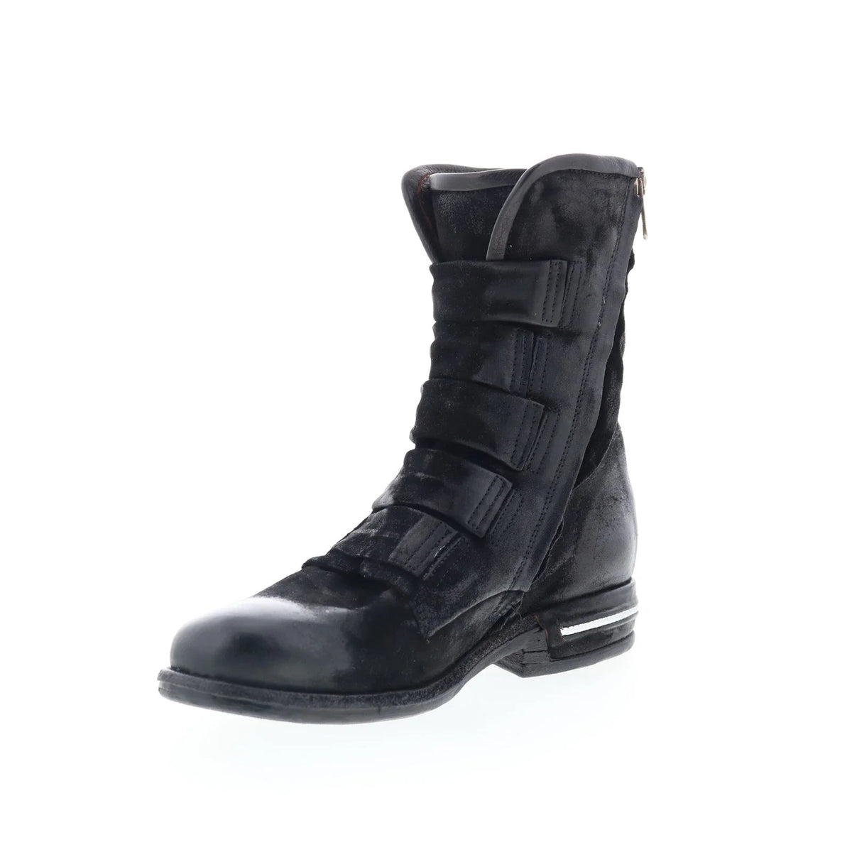 Traver Womens Black Leather Zipper Casual Dress Boots