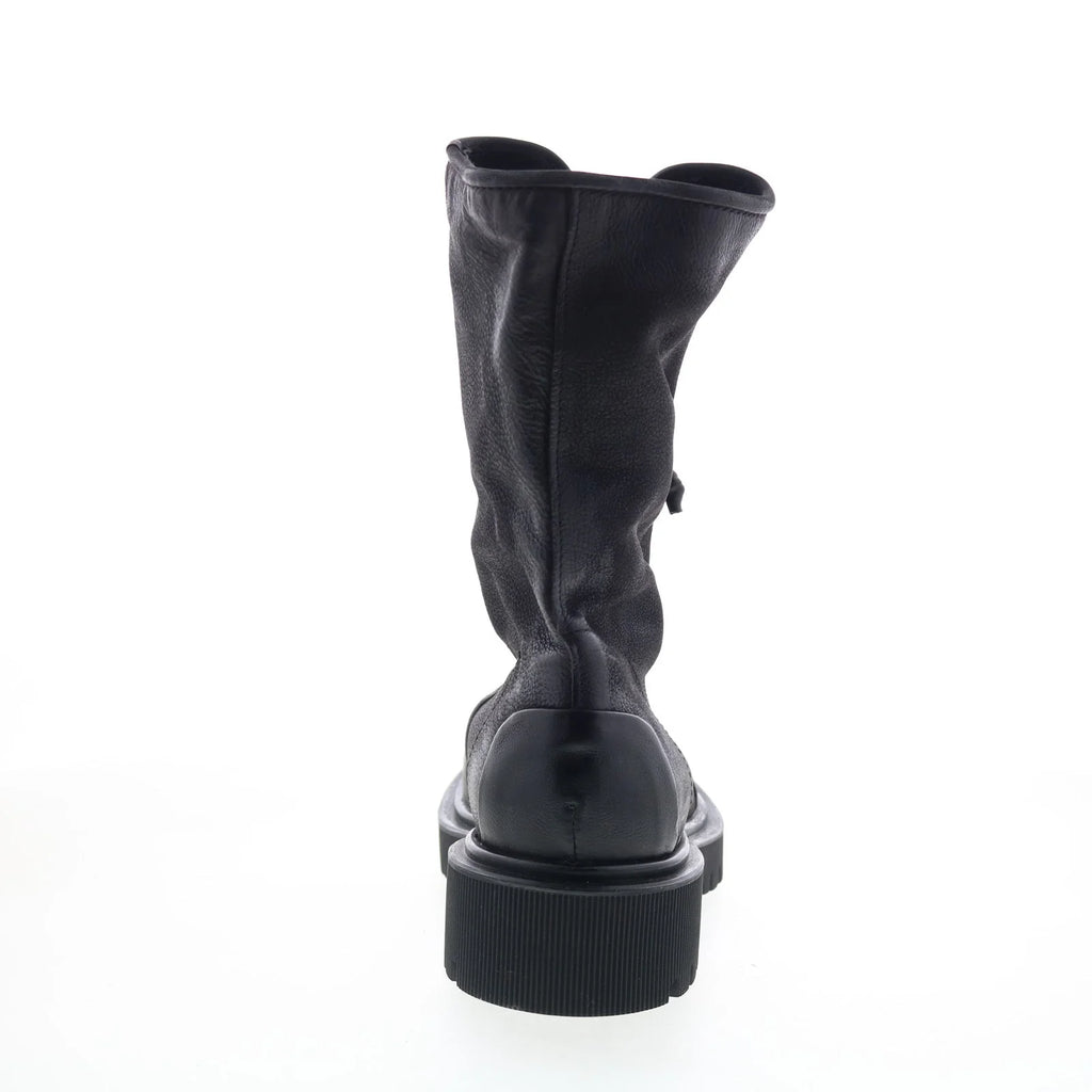 Tobie Womens Black Leather Zipper Casual Dress Boots
