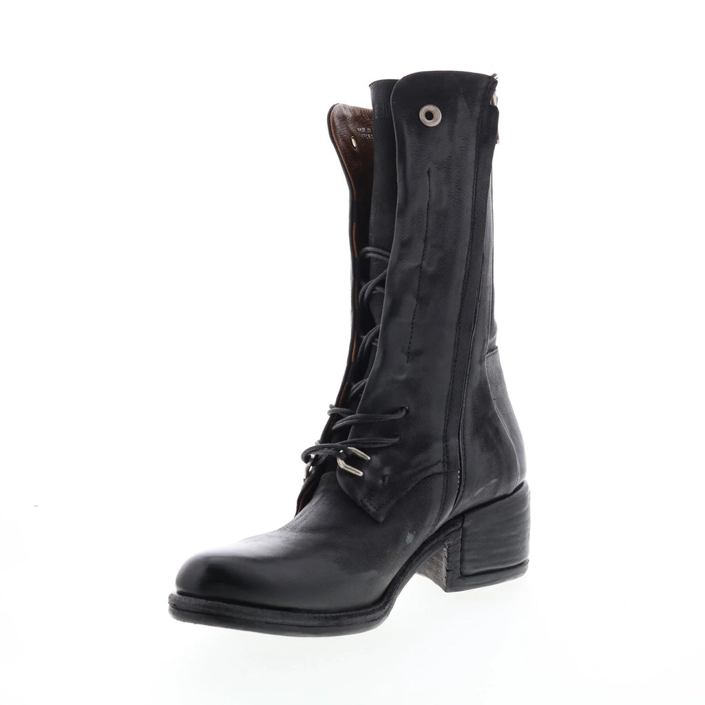 Opie 548213-201 Womens Black Leather Lace Up Casual Dress Boots