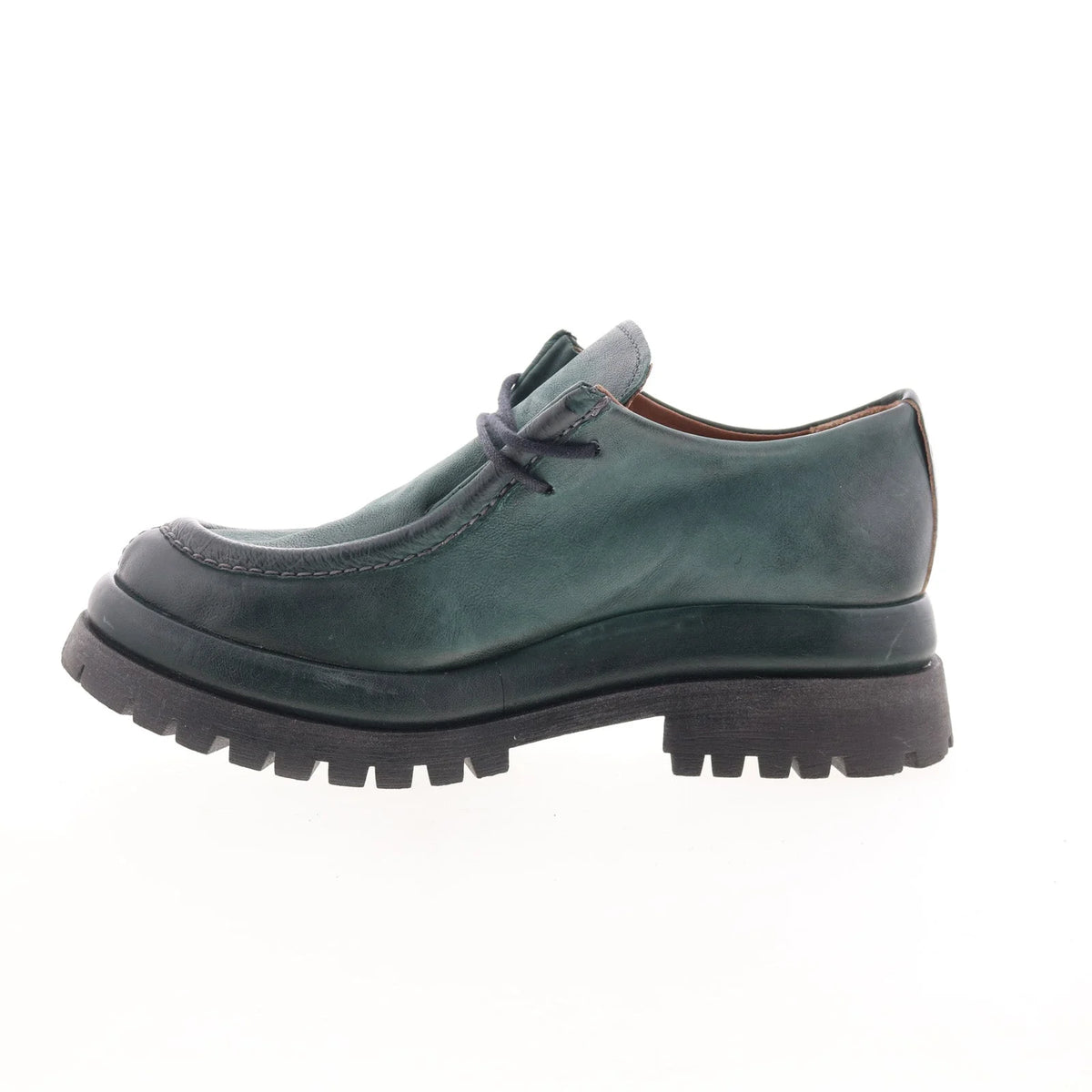 Daley Womens Green Leather Slip On Casual Dress Boots