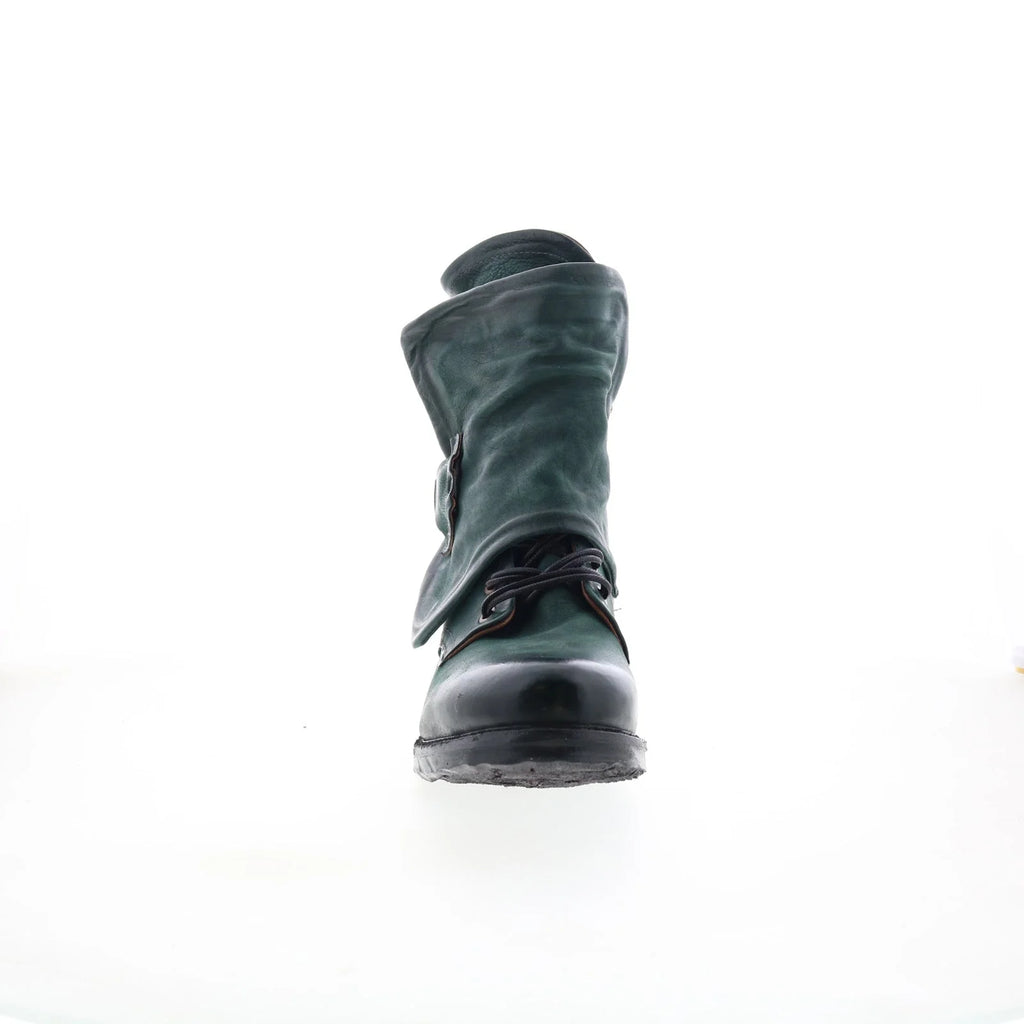 Simon Womens Green Leather Zipper Casual Dress Boots