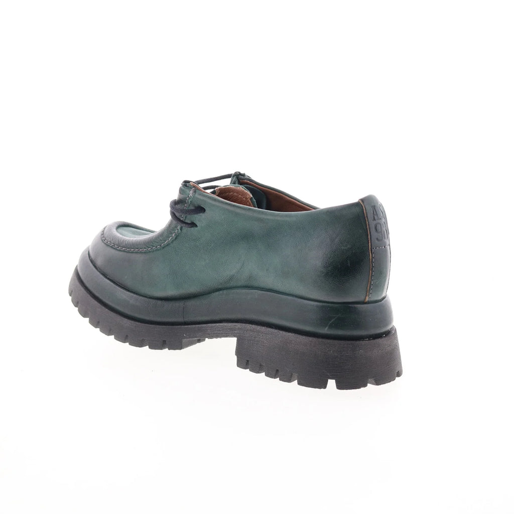 Daley Womens Green Leather Slip On Casual Dress Boots