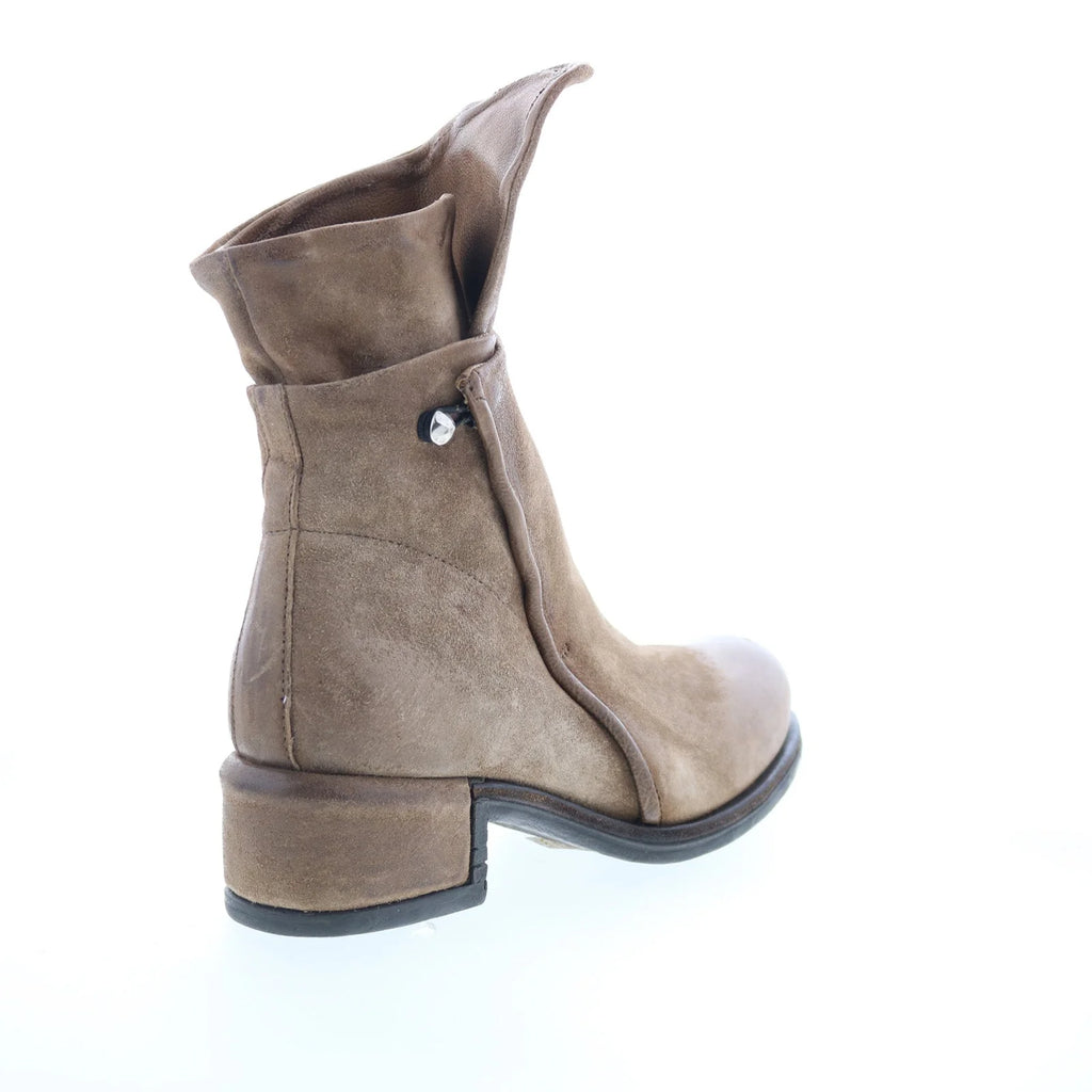 Ibsen Womens Brown Leather Zipper Ankle & Booties Boots