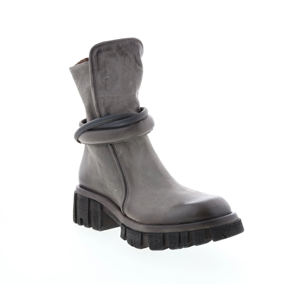 Hersh A82206-301 Womens Gray Leather Zipper Casual Dress Boots