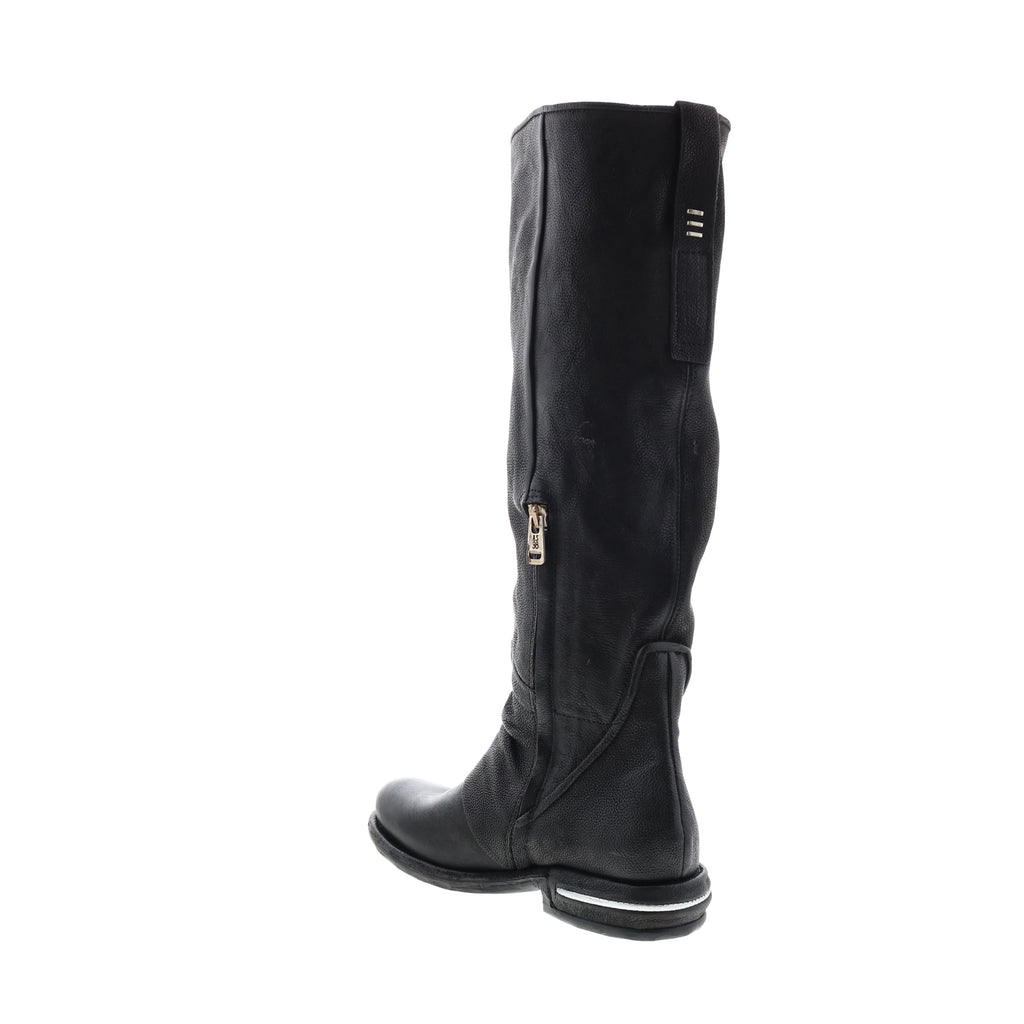 Tye 516338-201 Womens Black Leather Zipper Knee High Boots