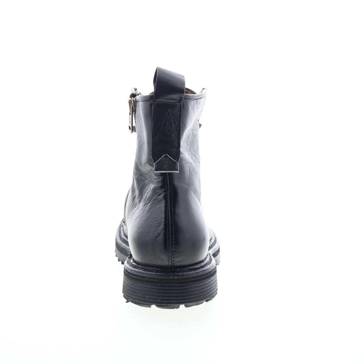 Renald Mens Black Leather Zipper Casual Dress Boots