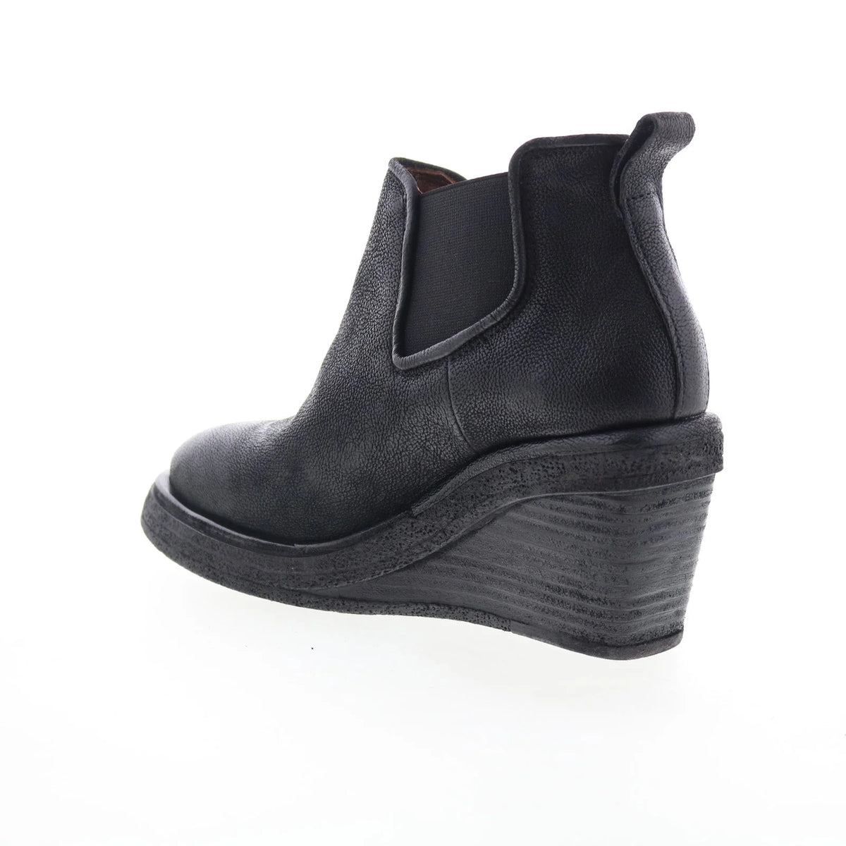 Talen Womens Black Leather Slip On Ankle & Booties Boots