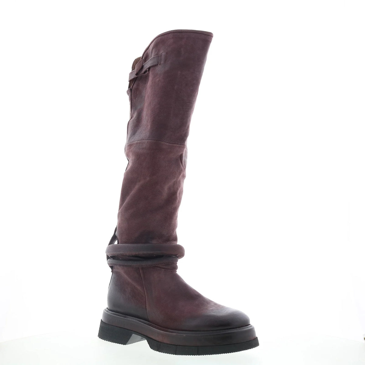 Vick Womens Brown Leather Zipper Knee High Boots