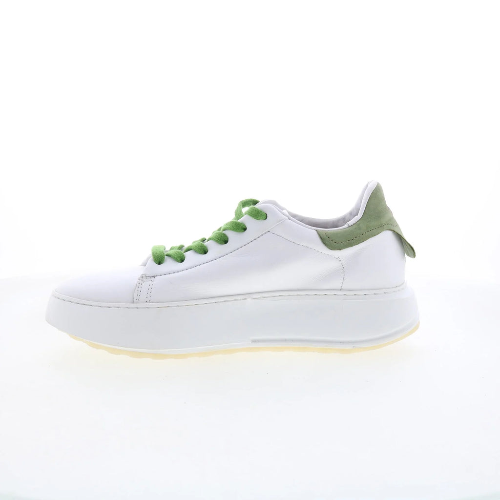 Hannie Womens White Leather Lace Up Lifestyle Sneakers Shoes