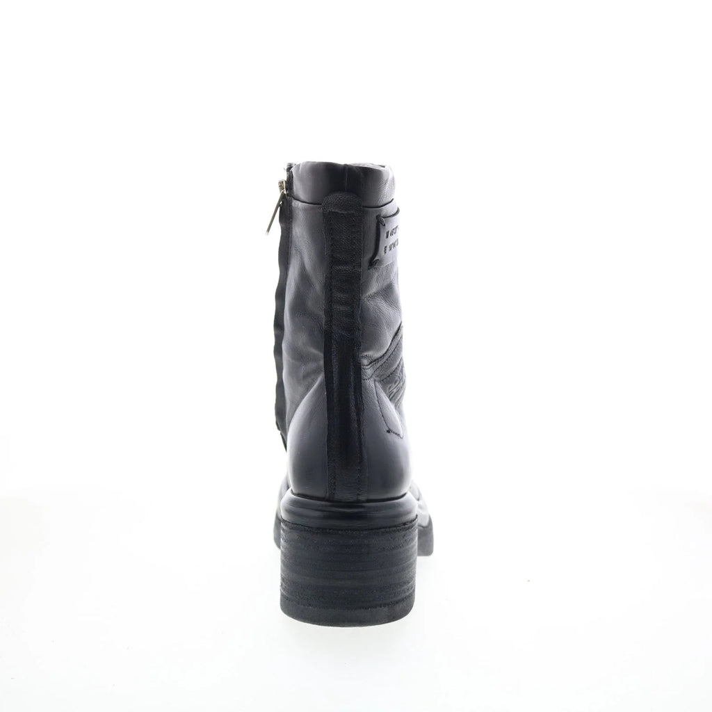 Ethel Womens Black Leather Zipper Casual Dress Boots
